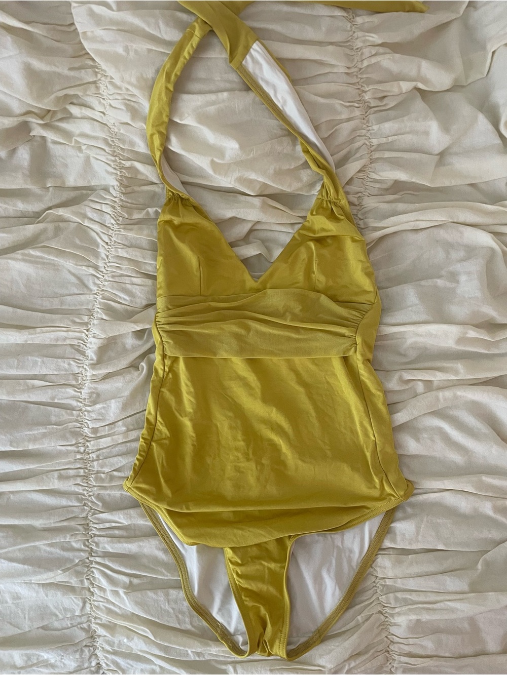 Sunny Yellow Halter One-Piece Swimsuit